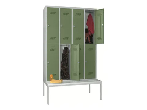 banklocker,dubbeldeks,HxBxD 2150x1200x800mm,RAL7035,front RAL6011