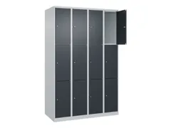 lockerkast,HxBxD 1850x1200x500mm,4x3vakken,vak B 300mm,cil.-slot