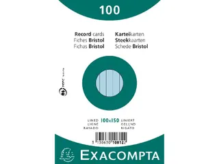 Pk 100 Cards 100X150 Blue Lined - 5
