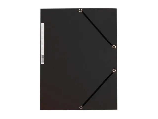 Elastomap A4 Met 3 Kleppen Karton Zwart Voor 200 Vel Pak 10 Stuks
