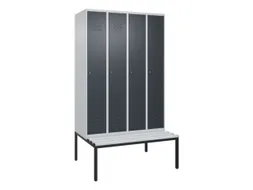 locker voor scheiding van kleding,HxBxD 2120x1200x815mm,4vak
