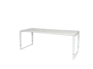 Domino Plus Bureau Hoogte Verstelbaar 2000x800mm Wit 25mm Wit O-Poot - 1