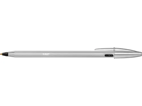 balpen Cristal Re-new, zilveren lichaam zwarte inkt
