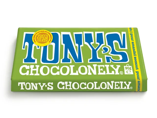 Chocolade Tony Chocolonely puur amandel zeezout reep 90 gram