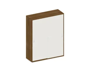 schuifdeurkast,HxBxD 1540x1200x430mm,decor romp noten,decor front wit - 1