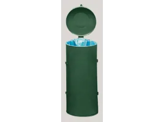 Afvalverzamelaar 120 liter HxØ 980x500mm Met Deur Staal Ral6005 - 1