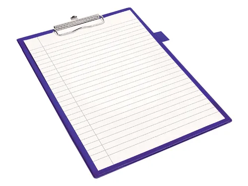 Klembord Quantore A4 staand PVC blauw met 100mm klem + penlus