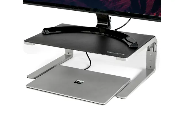 Monitor verhoger staal en aluminium hoogte verstelbaar