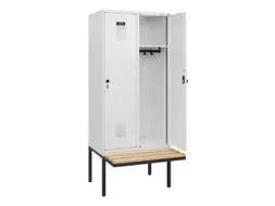 locker met bank,HxBxD 1950x800x815mm,2vak,vak B 400mm,draaigrendel