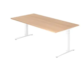 In hoogte verstelbaar bureau,HxBxD 680-850x2000x1000mm,blad eiken - 1