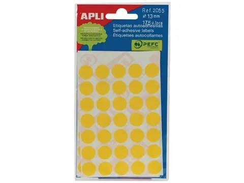 Apli Ronde Etiketten Ø13mm Geel