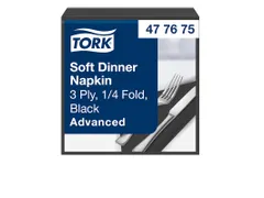 Tork 477675 Dinnerservet 39x39cm 3-laags 1/8 vouw 12x100st Zwart