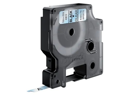 Labeltape Dymo 43610 D1 S720770 6mmx7m zwart op transparant