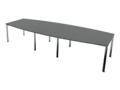 vergadertafel,HxBxD 740x3600x1400mm,vatvormig,MS-donkergrijs