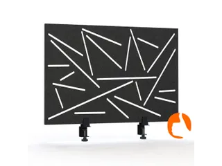 Akoestisch Bureaupaneel met patroon uitsnede 60x75cm Zwart - 1