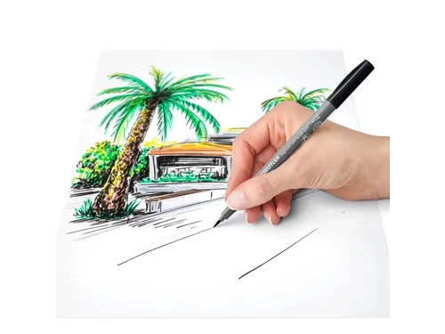 Brushpen Staedtler pigment pen etui à 6 grijze kleuren