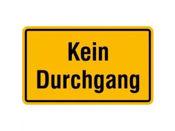 Aanwijzingsbord,Geen Doorgang,Aluminium Gemerkt,Gemoffeld,Geel/Zwart