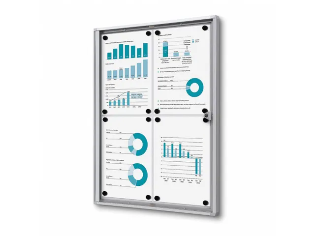 Muurvitrine Indoor Vergrendelbaar Brandwerend 4xA4 Zilver