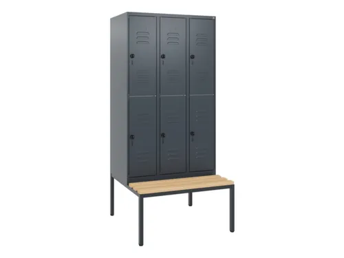 Dubbeldekse dekenkist,HxBxD 1950x900x815mm,3x2vak.,vak B 300mm
