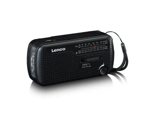 Lenco MCR-113BK Draagbare opwindbare noodradio, zaklamp en powerbank