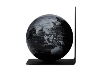 Boekensteun TROIKA met magnetische Wereldbol 13cm zwart-zilver - 1
