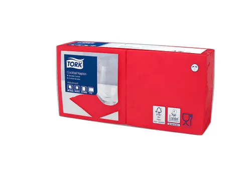 Tork 477826 Cocktailservet Advanced Rood 24x24cm