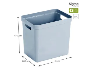Sigma Home opbergbox 25L blauw - 35x24,6x36,3cm - 2