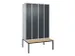 locker voor scheiding van kleding,HxBxD 2120x1200x815mm,4vak
