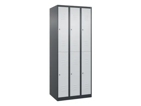 dubbeldekse locker,HxBxD 1850x750x500mm,3x2vak.,vak B 250mm,cil.-slot