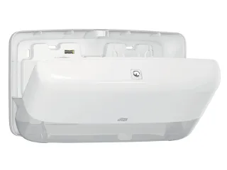 Tork 555500 T2 Twin Mini Jumbo Toiletpapier Dispenser Elevation Wit - 4