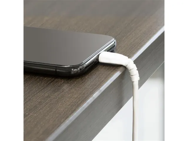 1 Meter Gehoekte Lightning Usb Kabel Apple Wit Aramide