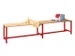 banc-patère,LxP 2000x370mm,barrettes en bois hêtre,piètement RAL300