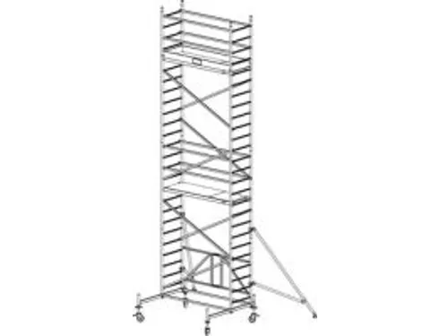 vouwsteiger,werk H 7,8m,steiger H 7m,platform BxD 2000x600mm,aluminium