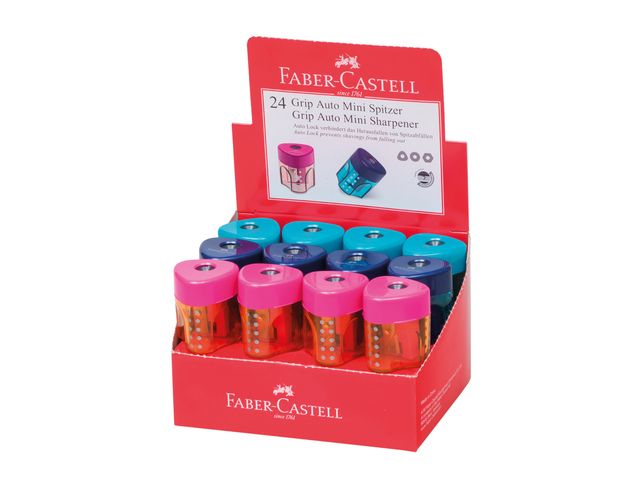 puntenslijper Faber-Castell Grip enkel assorti kleuren display a 24 st | FaberCastellShop.nl