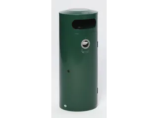 Combi-Asbak 70 Liter HxØ 1045x420mm Ral6005 Afsluitbaar Staal Groen - 1