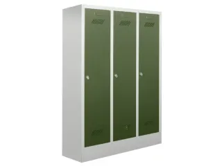 lockerkast v. kinderen,HxBxD 1600x930x500mm,3vak,RAL7035,front RAL6011 - 2