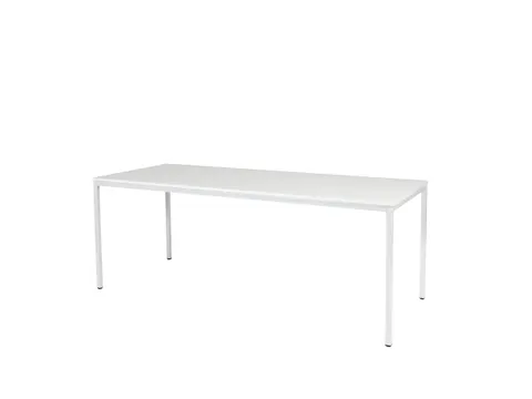 Domino Basic Tafel Vaste Hoogte 2000x800mm Grijs 25mm Wit 4-Poots