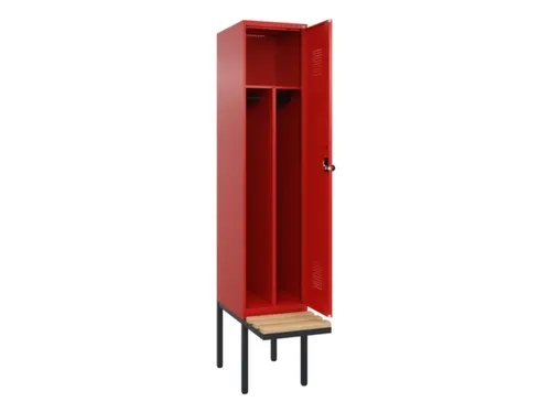 locker met bank,voor scheiding van kleding,HxBxD 2120x400x815mm,1vak