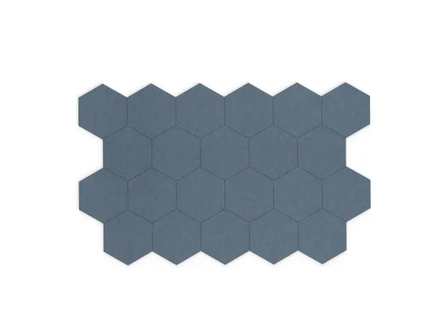 Akoestische PET-vilt Hexagon tegels blauw 30x26cm 22 stuks