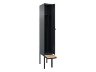 locker met bank,voor scheiding van kleding,HxBxD 2120x300x815mm,1vak - 1