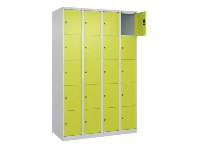 lockerkast,HxBxD 1850x1200x500mm,4x5vakken,vak B 300mm,cil.-slot