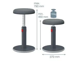 Actieve zit-sta kruk Leitz Ergo Cosy grijs - 6