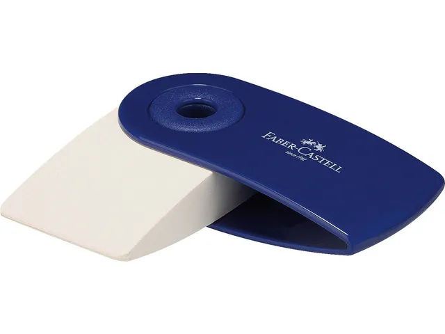 gum Faber-Castell SLEEVE MINI rood/blauw display a 24 assorti