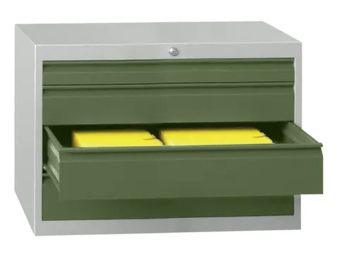 ladekast 600x1023x600mm 4laden cilinderslot RAL7035 front RAL6011