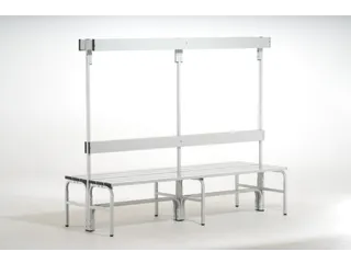 dubbele zitbank,HxLxD 1650x1500x725mm,alu. lijsten,frame RVS RAL7035 - 2