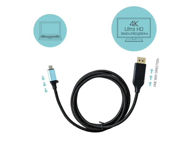 i-tec C31CBLDP60HZ, 1,5 m, USB Type-C, DisplayPort, Mannelijk, Manneli