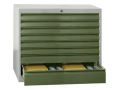 ladekast 600x1023x600mm 5laden cilinderslot RAL7035 front RAL6011