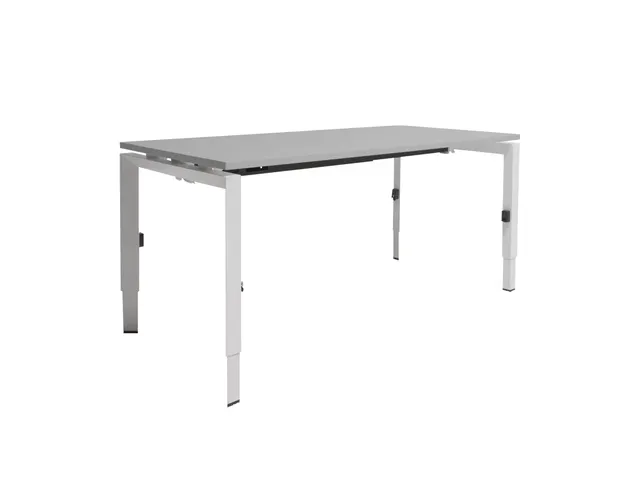 Bureau Linesto N3 hoogte instelbaar 180x80cm Lichtgrijs, poot Wit