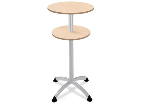 Statafel Stalen 4-Poots H 112cm Onderstel Zwart Blad Esdoorn