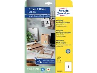 Etiket Avery Zweckform LR3478-10 210x297mm recycled Wit 10 stuks - 4